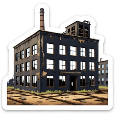 Abandoned factory black sticker