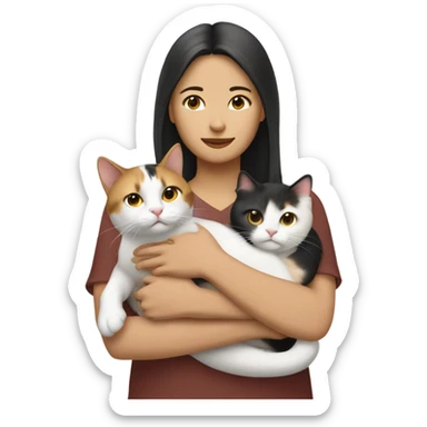 Half Asian half white lady with calico cat sticker