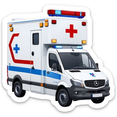 Ambulance - Mercedes-Benz Sprinter (Model Year: 2018) (Iconic Colour: White with red and blue markings) sticker