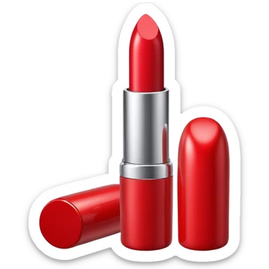 lipstick bullet, polished silver chrome, sexy beauty symbol sticker