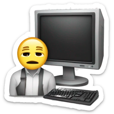 guys wth computer with the word:"Finish" on it sticker