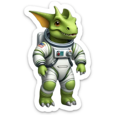 dinosaur triceratops astronaut sticker