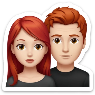 Red haired girl with white guy dark romance sticker