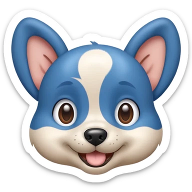 Bluey character, blue cartoon dog with rounded ears and happy expression sticker