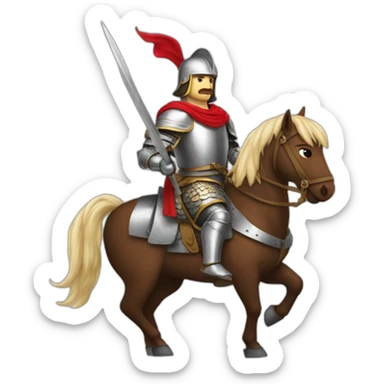 hero Ilya Muromets on a horse in armor sticker