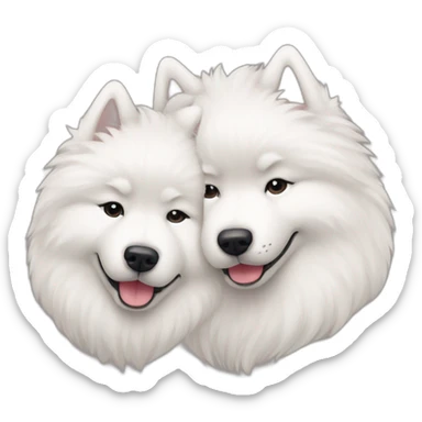 two-fluffy-samoyed-cuddling sticker