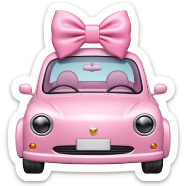 Soft girly car with pink bow sticker