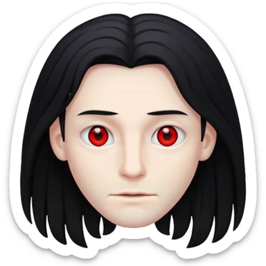 Мужчина с черными длинными волосами, и красными глазами  sticker