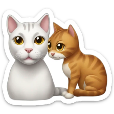 a cat and a horse sitting next to eachother sticker