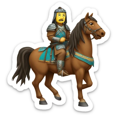 legendary Genghis Khan on horse sticker