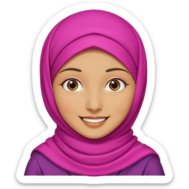  Hijab (headscarf covering hair/neck), lady with smile  sticker
