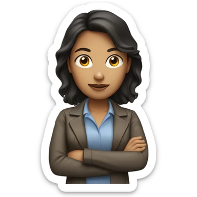 women engineer with dark brown hair sticker