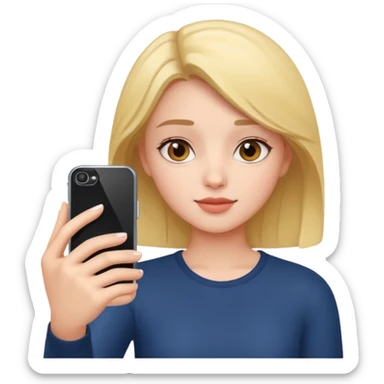 girl taking selfie with phone sticker