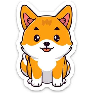 black Shiba Inu dog pooping sticker