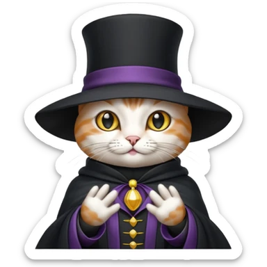 Chien magicien est chat avec un chapeau sticker