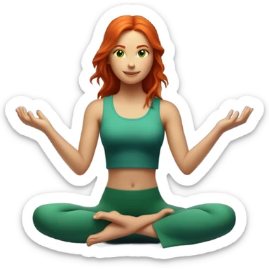 A red-haired girl with green eyes who loves magic, magic, meditation, yoga sticker