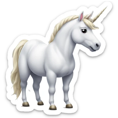 unicorn doing a standing squat sticker