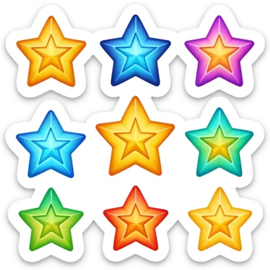 can you give me different designs of a star sticker