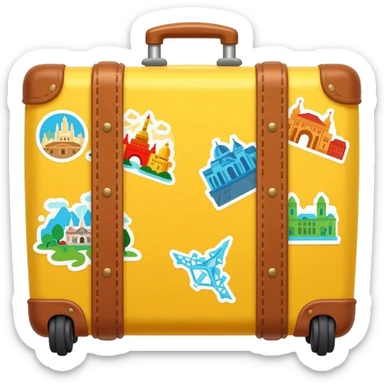 yellow holiday suitcase sticker
