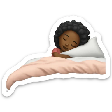 a black woman sleeping on her bed sticker