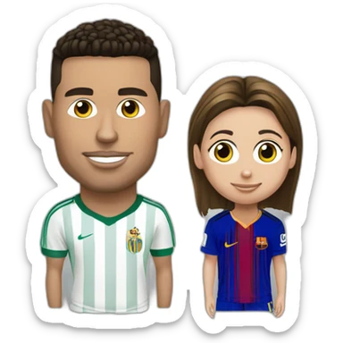 ronaldo qui fait un câlin à messi sticker