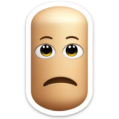 Large skin color cylinder attached to two skin colored spheres sticker