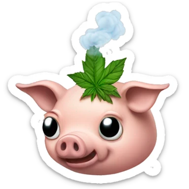 Pig weed smoke sticker