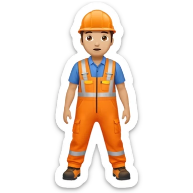 engineer hi-vis orange overalls trips sticker