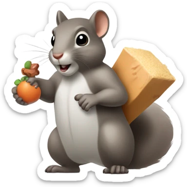 Squirrel and a rat packing sticker