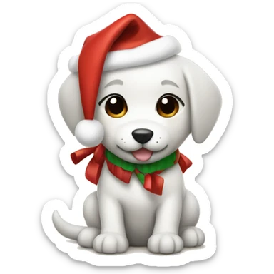 Chibi christmas puppy sticker