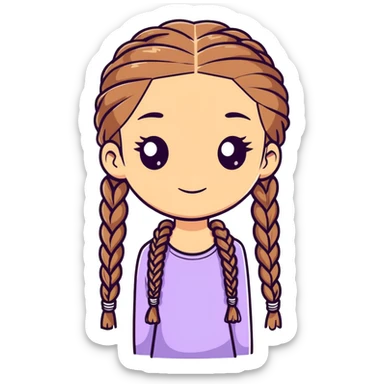 Black girl with braids sticker