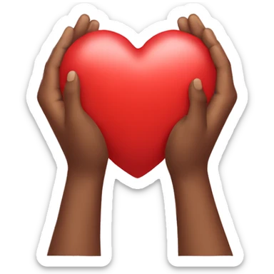 Hands holding a heart sticker