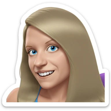 smiling girl with blue eyes sticker