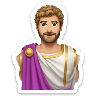 Roman man purple and pink toga sci fi clothing patterns sticker