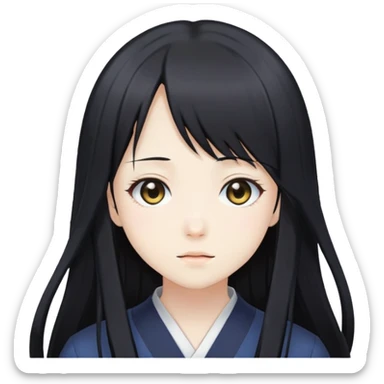 Sawako, anime girl with long black hair sticker