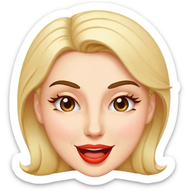 Woman winking eye sticker