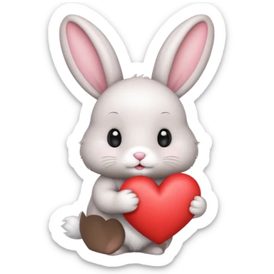 Cute Bunny heart  sticker