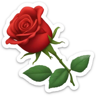 red rose losing petals sticker