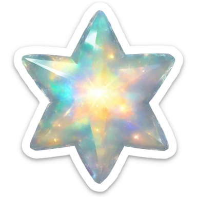 Sparkle celestial star shaped opal crystal sticker