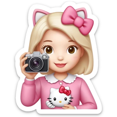 Hello kitty qui prend un photo sticker