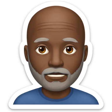 African american man bald head gray beard sticker