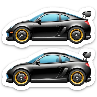 Voiture de sport noir sticker