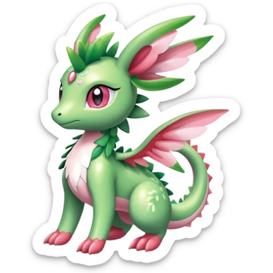 Shiny Exotic Cute Majestic Ethereal Sparkly Flygon-Sylveon-Shaymin-Meganium-Hybrid-Creature sticker