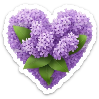 Heart of lilac flowers sticker