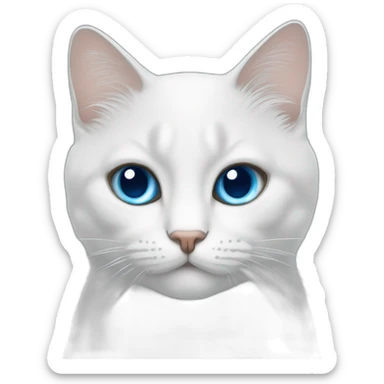 chat blanc aux yeux bleu qui dort sticker