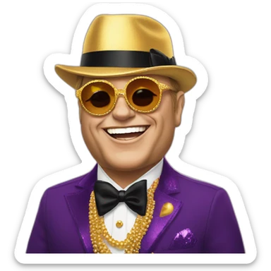 elton john mardi gras sticker