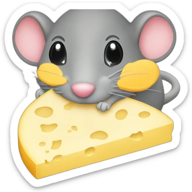 Mouse eat cheese sticker