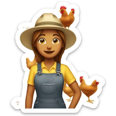 Female Chicken farm worker sticker