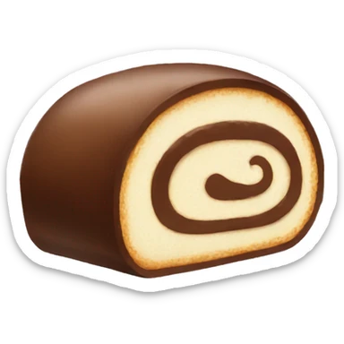 dessert thin very long round roll with dark brown cream inside sticker