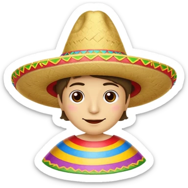 Sombrero at fajitas party sticker
